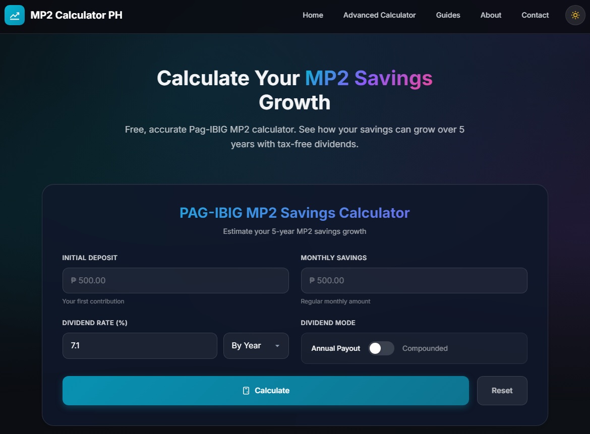 MP2 Calculator PH screenshot