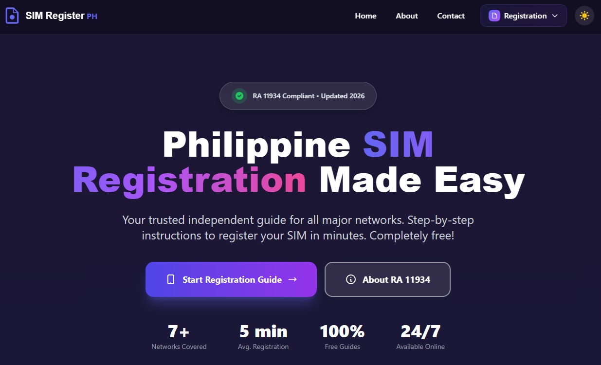 SIM Register PH screenshot